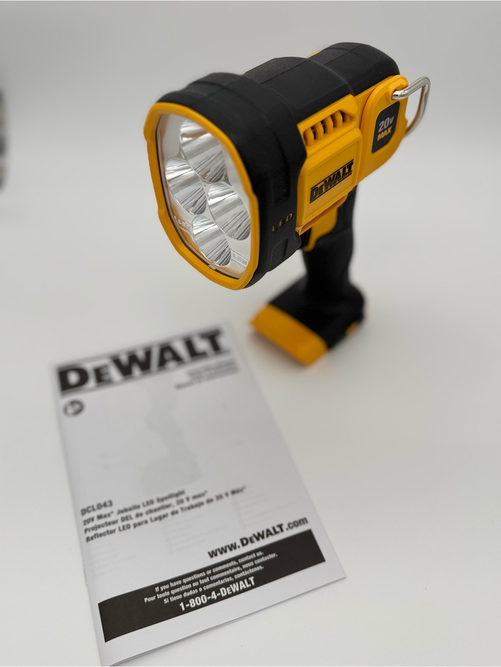 DEWALT 20V Max LED Spotlight - Yellow and Black